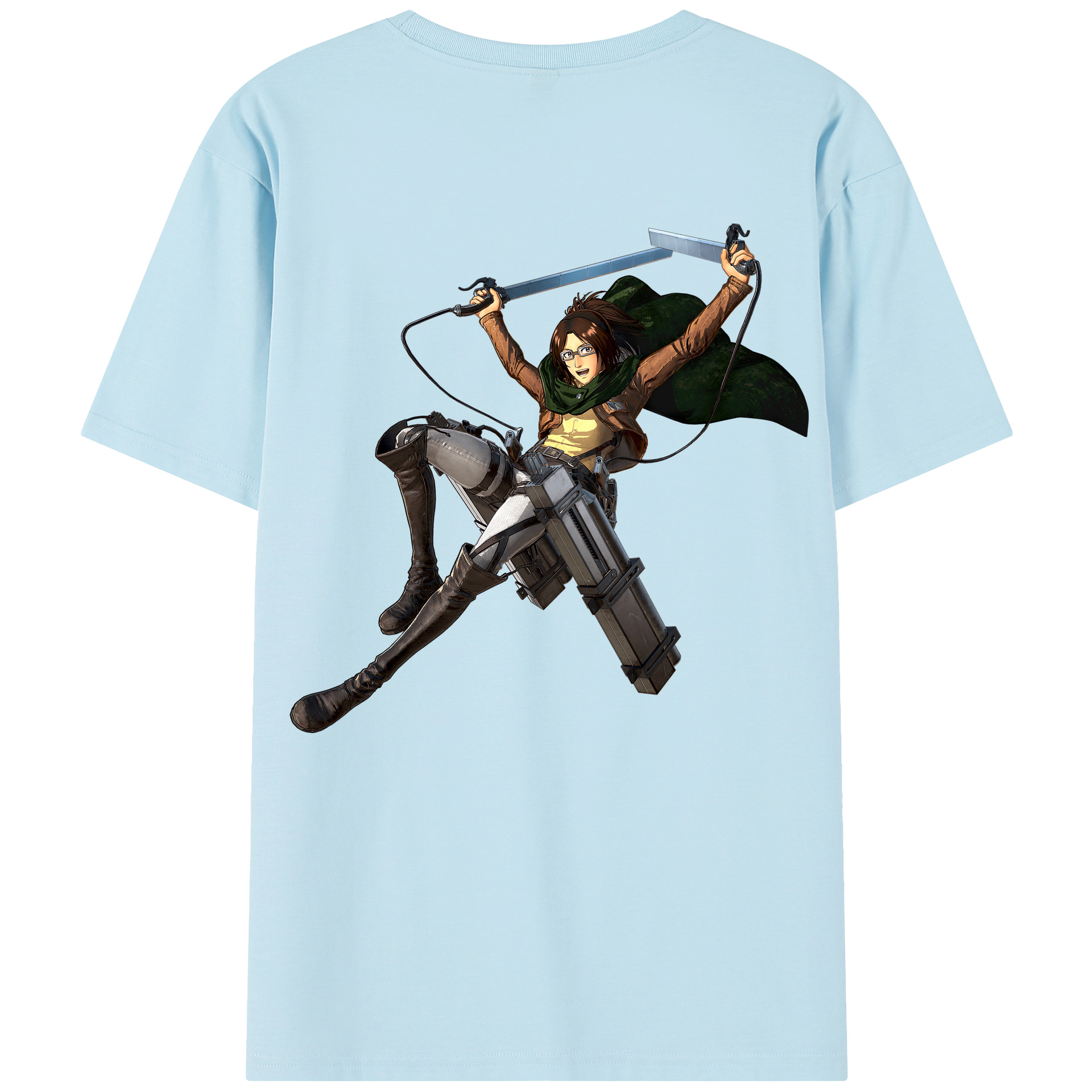 （画像用） 進撃の巨人 ハンジ·ゾエ Attack on Titan Hanji Zoe 綿100％半袖Tシャツ（背面プリント）